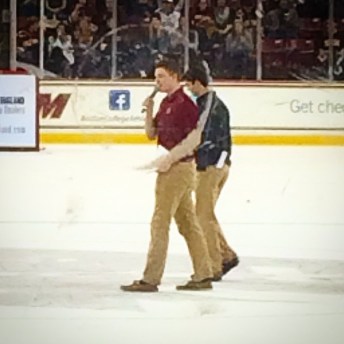 Emceeing on the ice